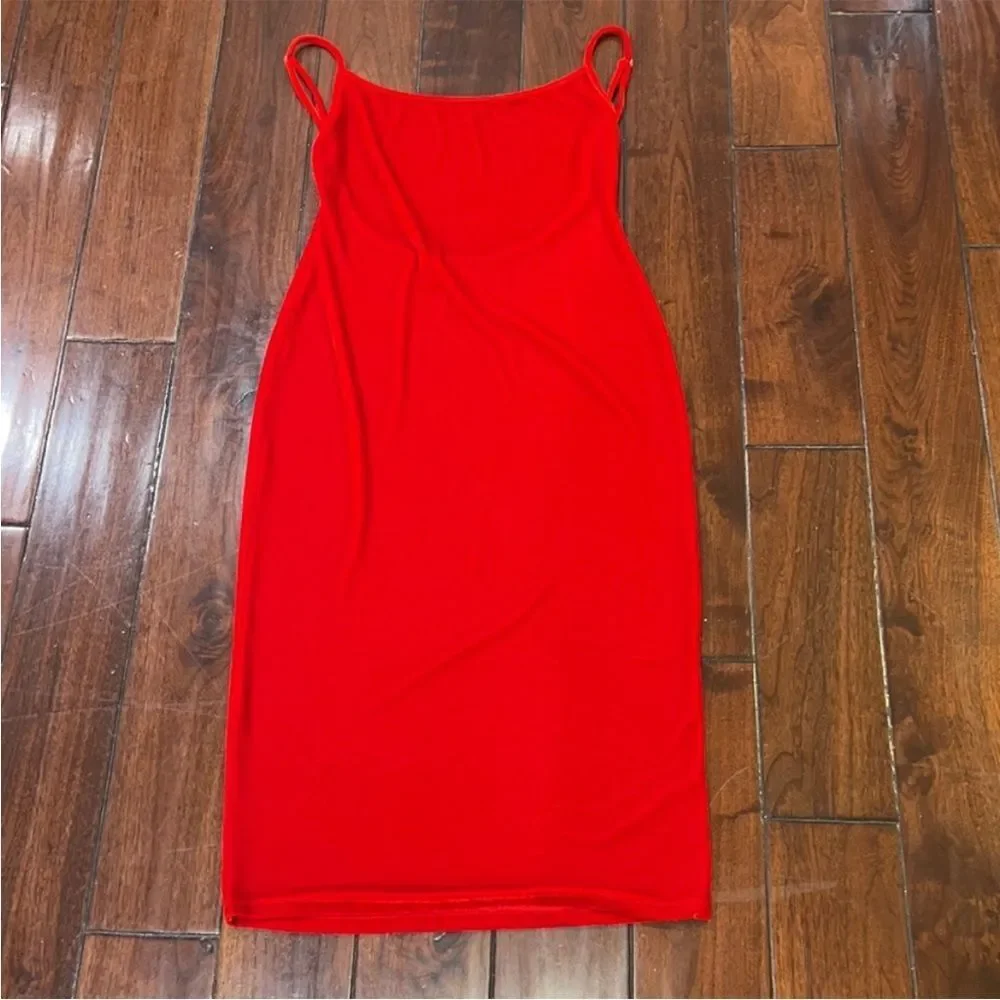 New Reformation‎ Merel Velvet Midi Dress Red Scoop Back Adjustable Strap Sz XS